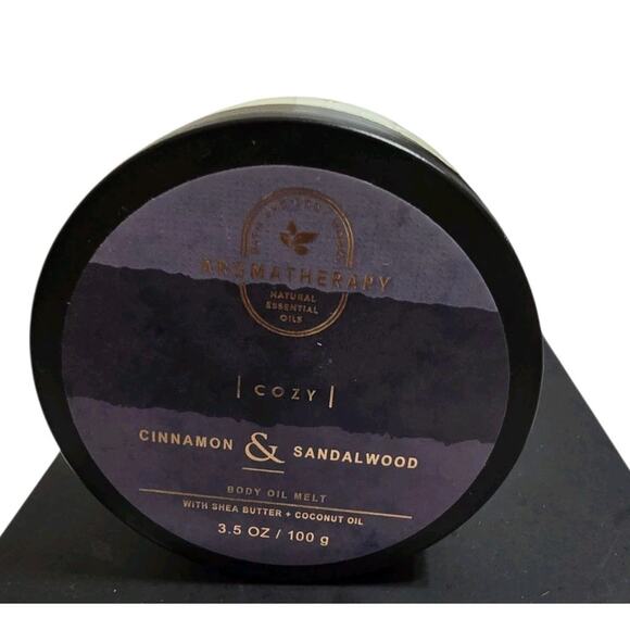 Bath and Body Works AROMATHERAPY Cinnamon Sandalwood Body Oil Melt 3.5 oz. NEW - Picture 2 of 2
